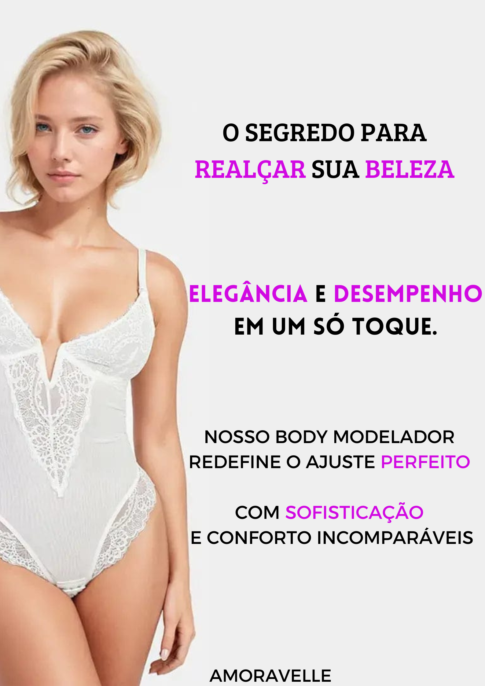 Body Modelador Renda - Elegante Velle™