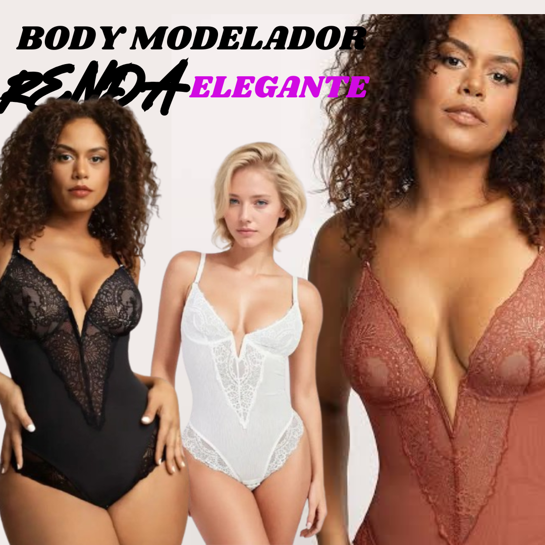 Body Modelador Renda - Elegante Velle™